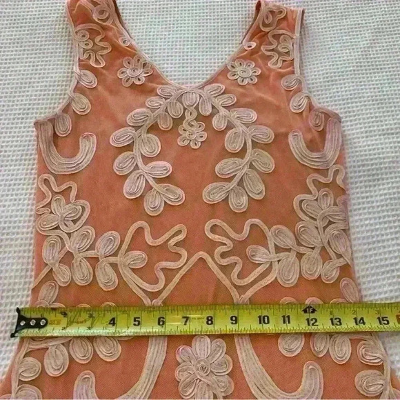 Sundance Women’s Cameo Dress. Orange/peach/white. Size SMALL - Picture 3 of 10